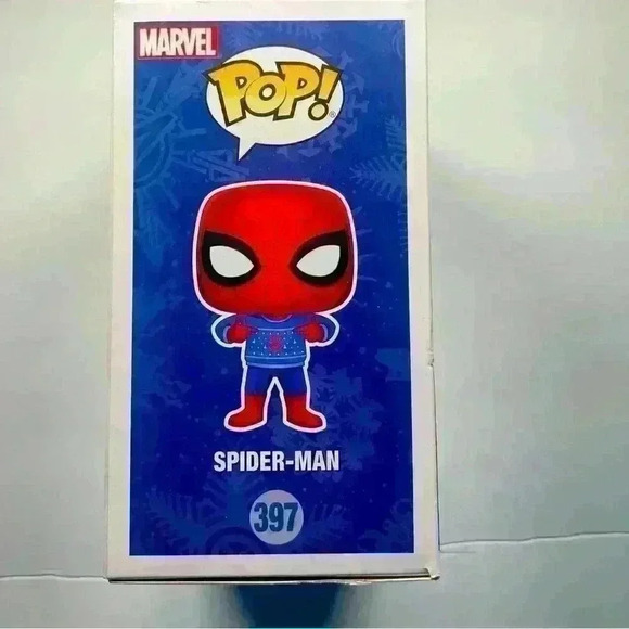 Funko POP! Marvel Chrismas Spider-Man 397 Ugly Sweater In Protector holiday - Picture 1 of 5